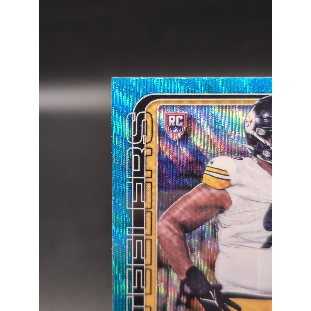 2025 Topps Chrome Derrick Harmon #361 Rookie Aqua Wave /199 Pittsburgh Steelers - Picture 3 of 10
